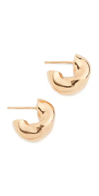 AGMES Small Dahlia Hoops Gold Vermeil One Size | Thumbnail 1