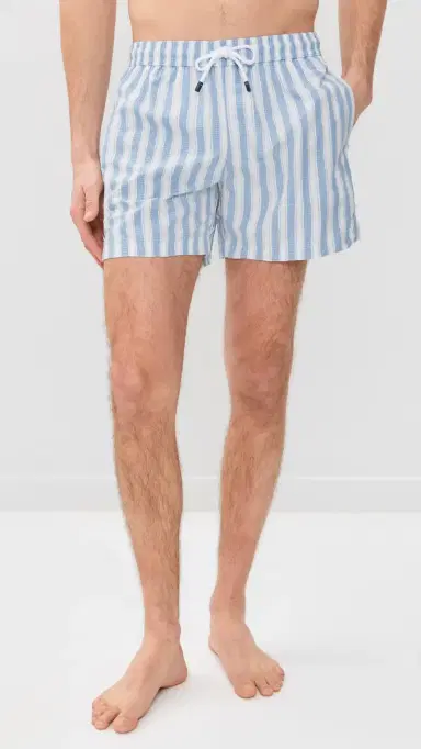 Fedeli Madeira Swim Trunks 4 Green Bold Seersucker Stripe | Thumbnail 2 Fedeli Madeira Swim Trunks 4 Green Bold Seersucker Stripe | Thumbnail 2