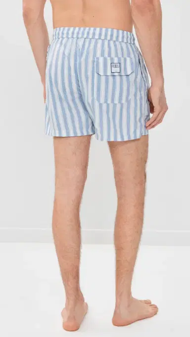 Fedeli Madeira Swim Trunks 4 Green Bold Seersucker Stripe | Thumbnail 3 Fedeli Madeira Swim Trunks 4 Green Bold Seersucker Stripe | Thumbnail 3