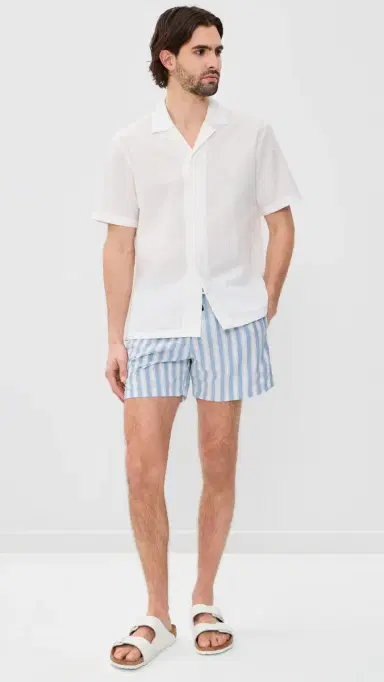 Fedeli Madeira Swim Trunks 4 Green Bold Seersucker Stripe | Thumbnail 5 Fedeli Madeira Swim Trunks 4 Green Bold Seersucker Stripe | Thumbnail 5