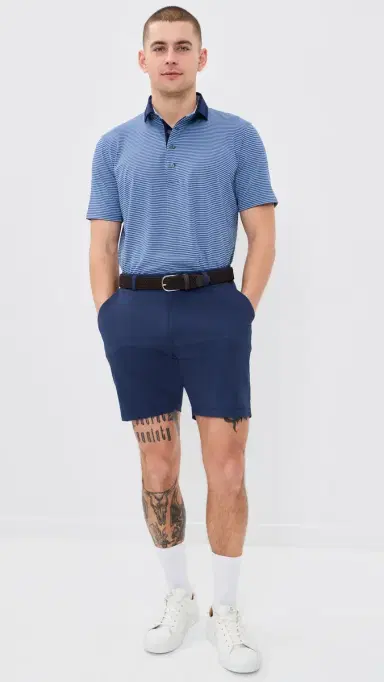 Greyson Aurora Striped Polo Falcon/Wolf Blue S | Thumbnail 5