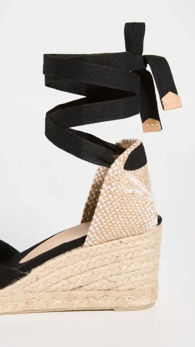 Castañer Carina Mid Wedge Canvas Espadrilles Black 35 | Thumbnail 6