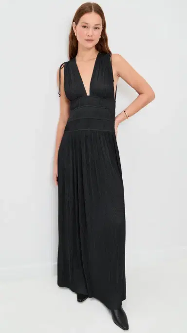 Ulla Johnson Tasneem Deep V Gown Noir | Thumbnail 5