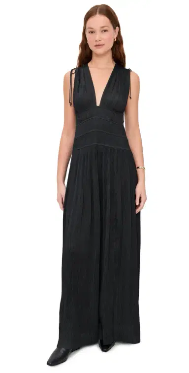 Ulla Johnson Tasneem Deep V Gown Noir | Thumbnail 1