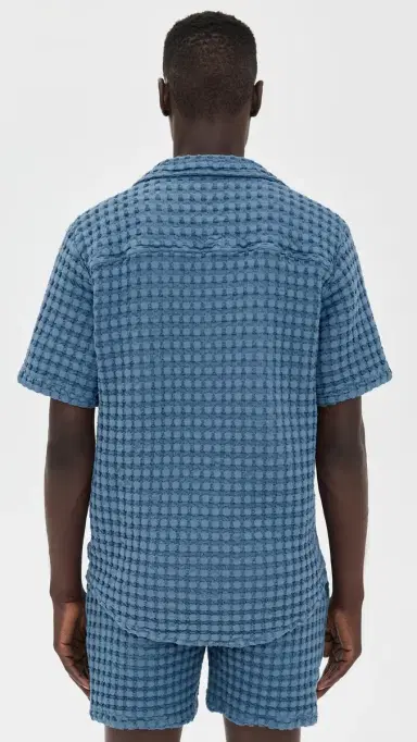 OAS Coronet Cuba Waffle Shirt Blue | Thumbnail 3
