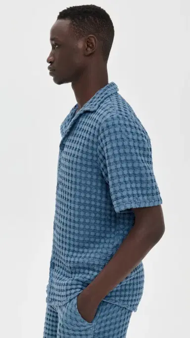 OAS Coronet Cuba Waffle Shirt Blue | Thumbnail 4