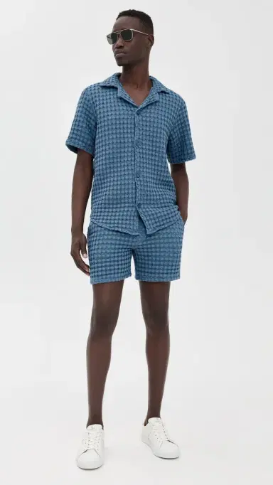 OAS Coronet Cuba Waffle Shirt Blue | Thumbnail 5