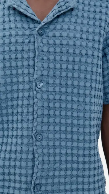OAS Coronet Cuba Waffle Shirt Blue | Thumbnail 6