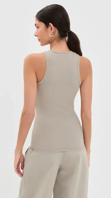 WARDROBE.NYC WARDROBE. NYC Ribbed Tank Taupe | Thumbnail 3 WARDROBE.NYC WARDROBE. NYC Ribbed Tank Taupe | Thumbnail 3
