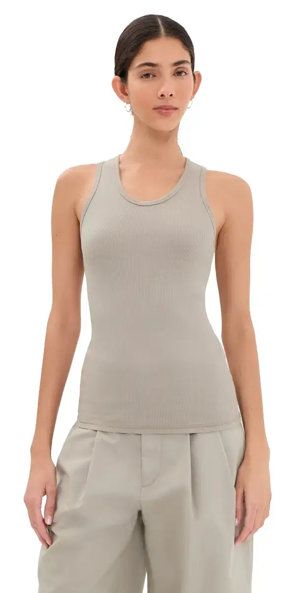WARDROBE. NYC Ribbed Tank Taupe