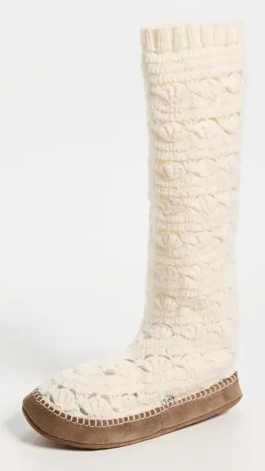 Sea Alena Knit ock lippers Cream | Thumbnail 2