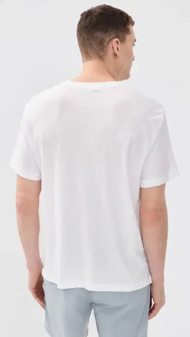 Frescobol Carioca Dinis Linen Blend T-Shirt White | Thumbnail 3