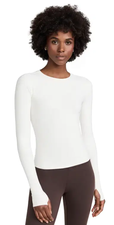 Splits59 Airweight Lite Long Sleeve Waist Length Tee White L | Thumbnail 1 Splits59 Airweight Lite Long Sleeve Waist Length Tee White L | Thumbnail 1