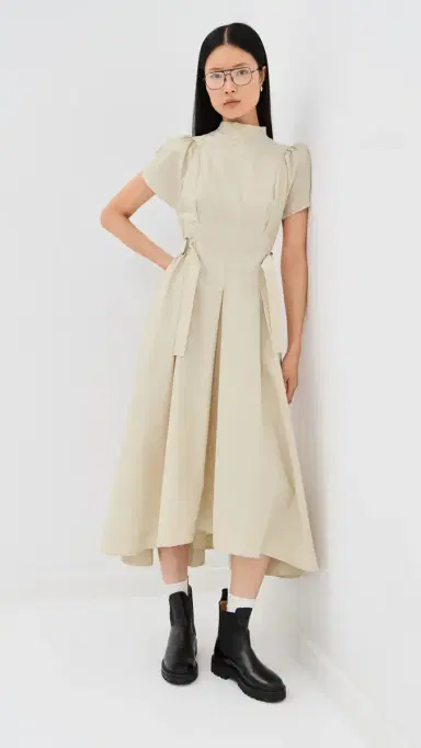 3.1 Phillip Lim Puff Sleeve Poplin Flare Dress Stone 4 | Thumbnail 2 3.1 Phillip Lim Puff Sleeve Poplin Flare Dress Stone 4 | Thumbnail 2