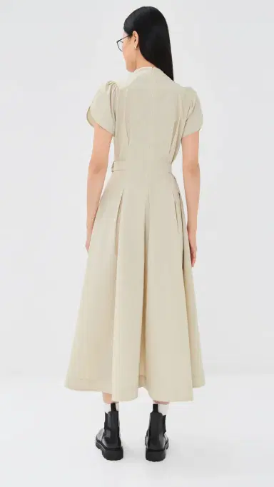 3.1 Phillip Lim Puff Sleeve Poplin Flare Dress Stone 4 | Thumbnail 3 3.1 Phillip Lim Puff Sleeve Poplin Flare Dress Stone 4 | Thumbnail 3