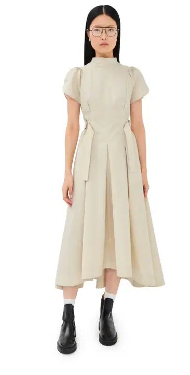 3.1 Phillip Lim Puff Sleeve Poplin Flare Dress Stone 4 | Thumbnail 1 3.1 Phillip Lim Puff Sleeve Poplin Flare Dress Stone 4 | Thumbnail 1