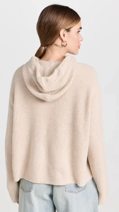 Jenni Kayne Cashmere Fisherman Hoodie Oatmeal M | Thumbnail 3 Jenni Kayne Cashmere Fisherman Hoodie Oatmeal M | Thumbnail 3