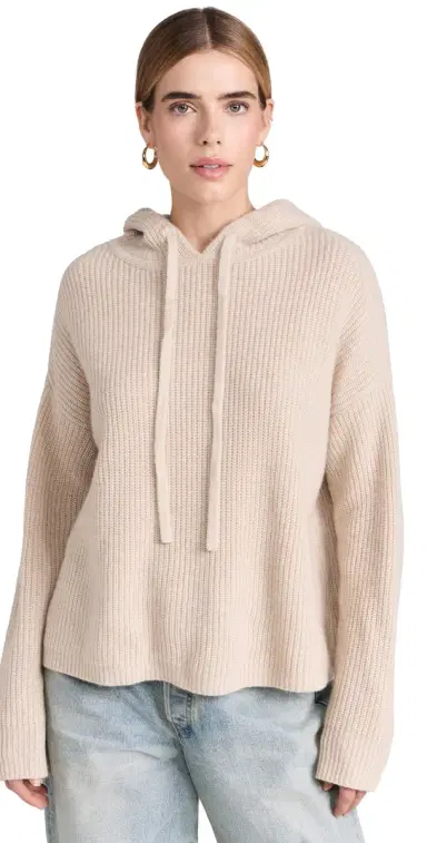Jenni Kayne Cashmere Fisherman Hoodie Oatmeal M | Thumbnail 1 Jenni Kayne Cashmere Fisherman Hoodie Oatmeal M | Thumbnail 1
