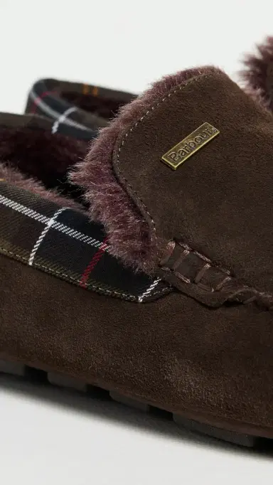 Barbour Suede Monty Slippers Brown Suede 8 | Thumbnail 4