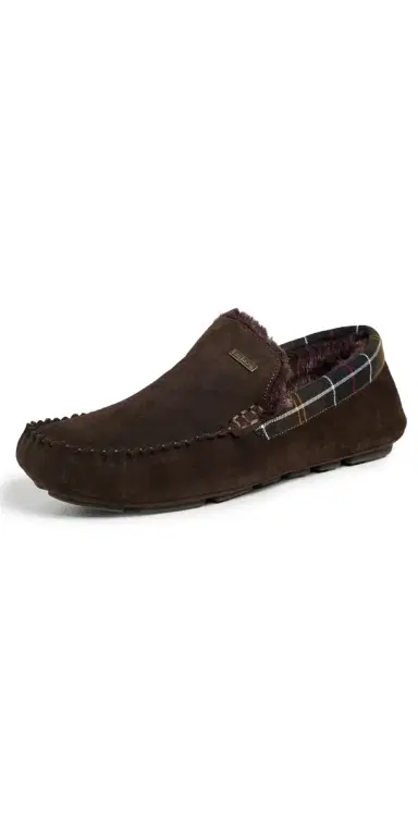 Barbour Suede Monty Slippers Brown Suede 8 | Thumbnail 1