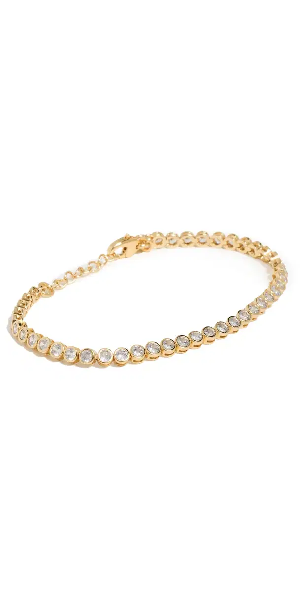 The Tennis Collection Bezel Set Crystal Bracelet Pale Gold One Size