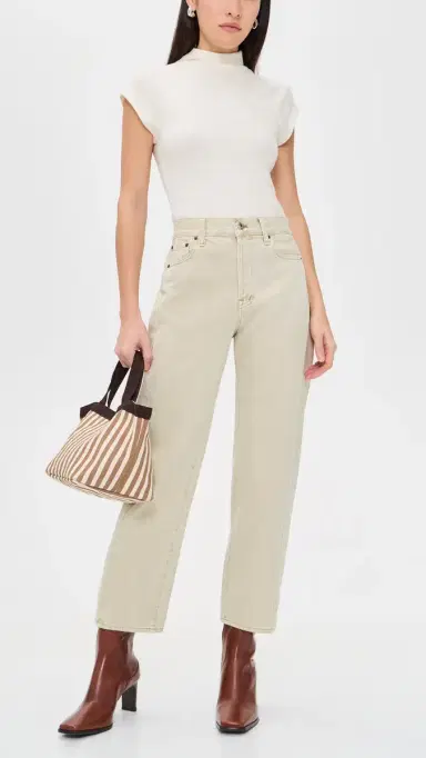 Madewell Pieced Barrel-Leg Jeans In Faded Khaki Faded Khaki | Thumbnail 5