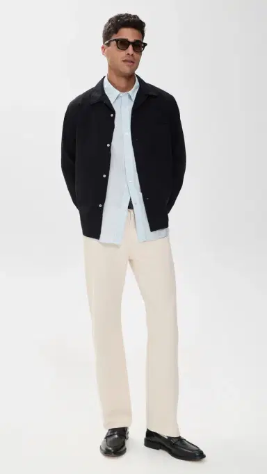 Knickerbocker Jones Cotton & ilk hirt Light Blue tripe | Thumbnail 5