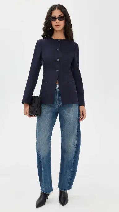 Aligne Daphne Waisted Blazer Navy 6 | Thumbnail 5