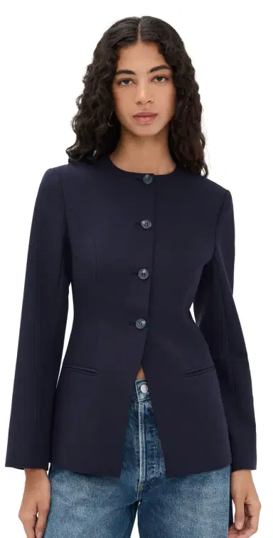 Aligne Daphne Waisted Blazer Navy 6 | Thumbnail 1