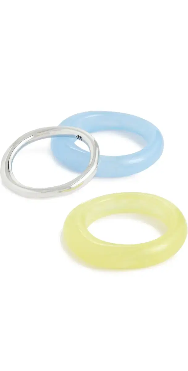 Sculptural Resin Stacking Ring Set Tranquil Blue