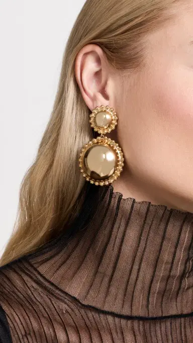 LELET NY Lucia Dome Earrings Gold One Size | Thumbnail 3