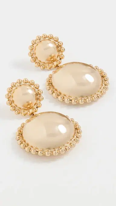 LELET NY Lucia Dome Earrings Gold One Size | Thumbnail 4