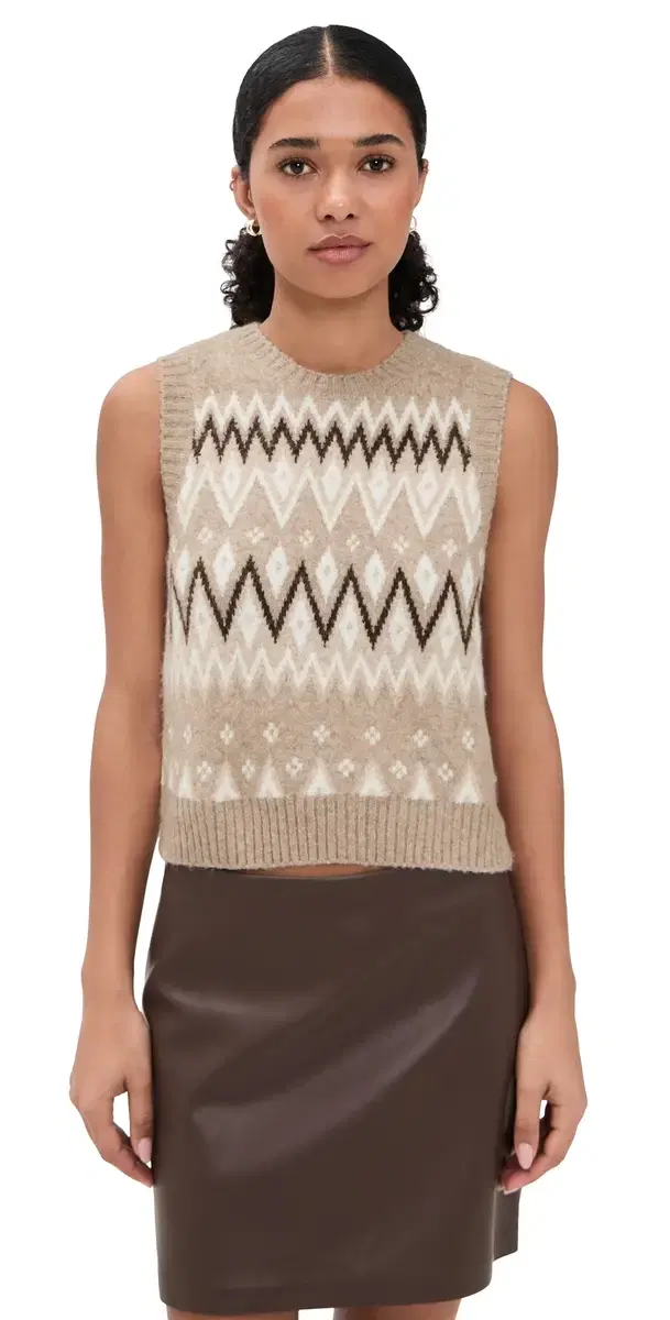 LE BOP Fair Isle Vest Beige ulti