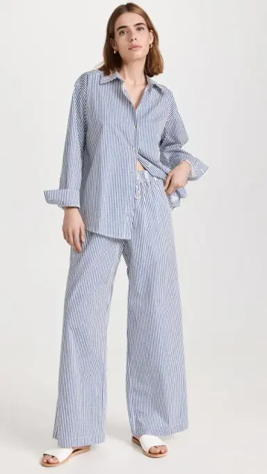 DONNI. Pop Button Down Navy Stripe | Thumbnail 5 DONNI. Pop Button Down Navy Stripe | Thumbnail 5