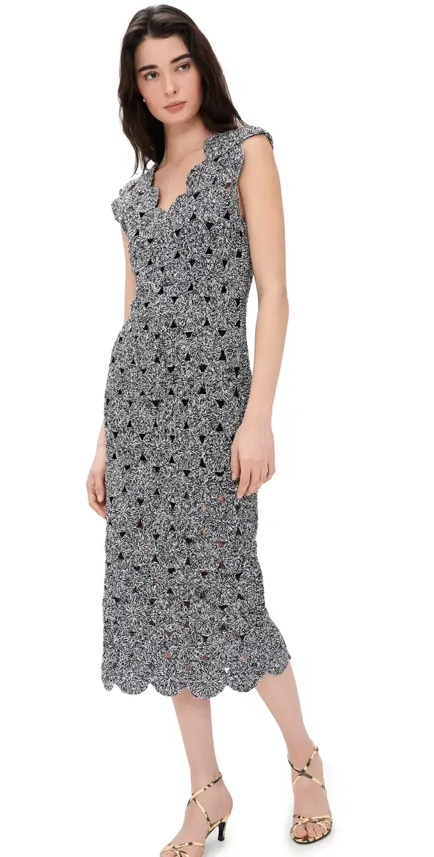 uro Crochet Dress Black/White Space Dye