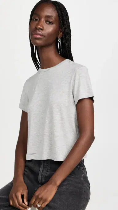 AGOLDE Adine Shrunken Tee Grey Heather L | Thumbnail 3 AGOLDE Adine Shrunken Tee Grey Heather L | Thumbnail 3