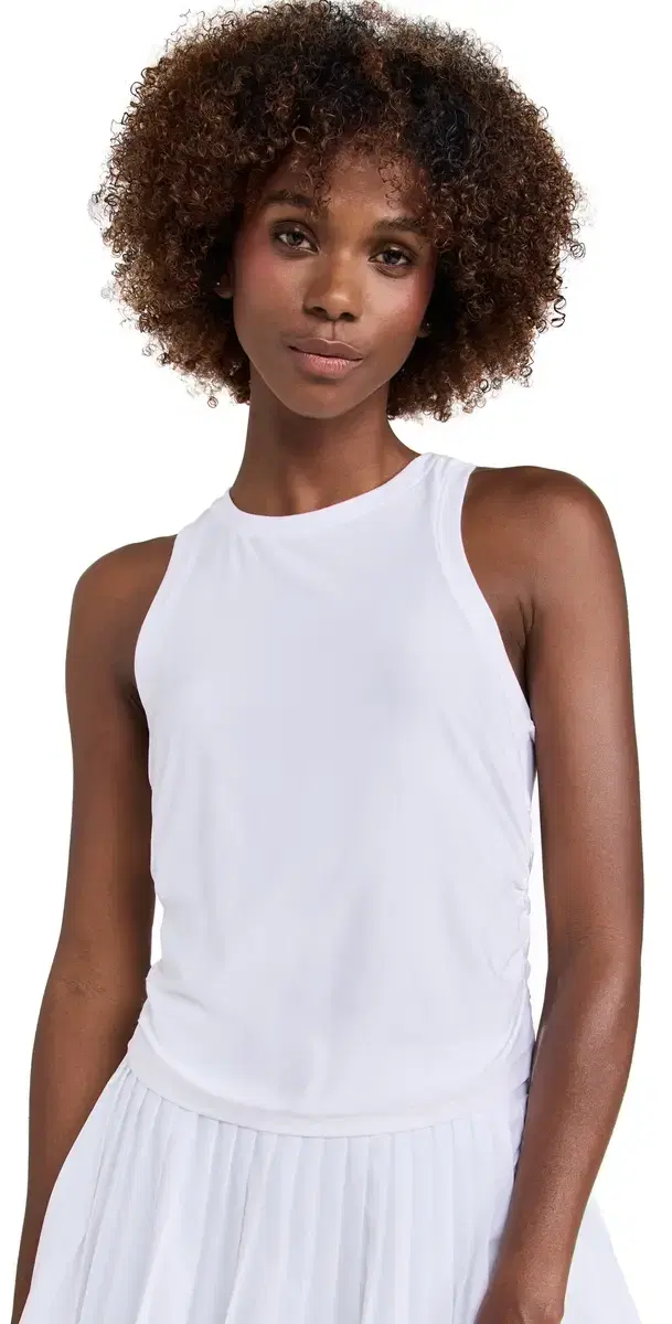 Featherweight Your Fit Shirred Tank Cloud White