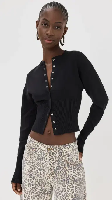 LIONESS Head In The Clouds Cardigan Onyx XS | Thumbnail 2