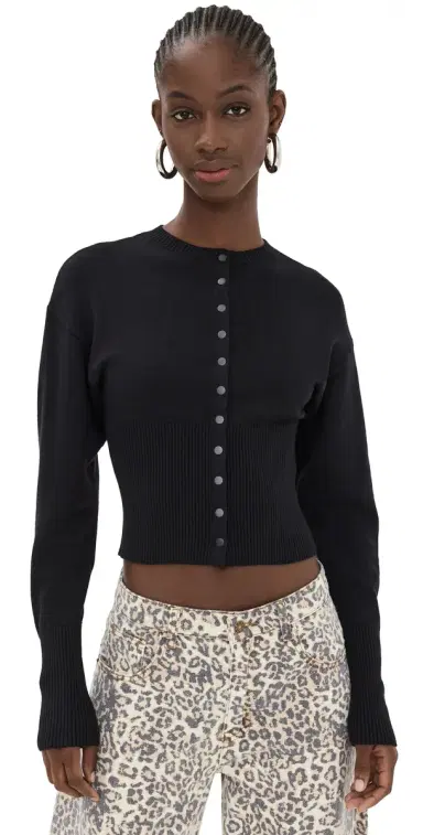 LIONESS Head In The Clouds Cardigan Onyx XS | Thumbnail 1
