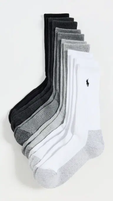 Polo Ralph Lauren Performance Crew Socks 6 Pack Multi Whast 10-13 | Thumbnail 2