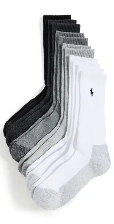 Polo Ralph Lauren Performance Crew Socks 6 Pack Multi Whast 10-13 | Thumbnail 1