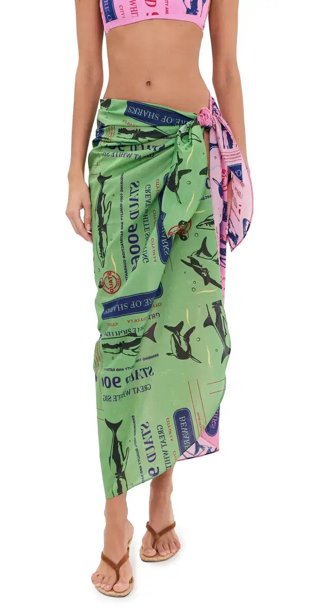 Inlet Sarong Parcel Print Pink One Size