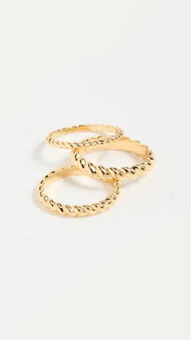 Gorjana Crew Ring Set Gold | Thumbnail 2
