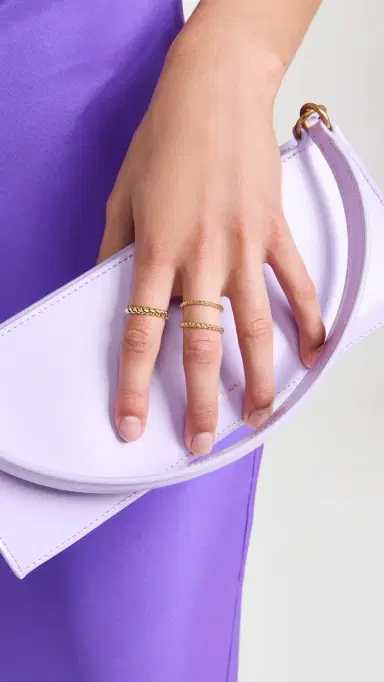 Gorjana Crew Ring Set Gold | Thumbnail 3