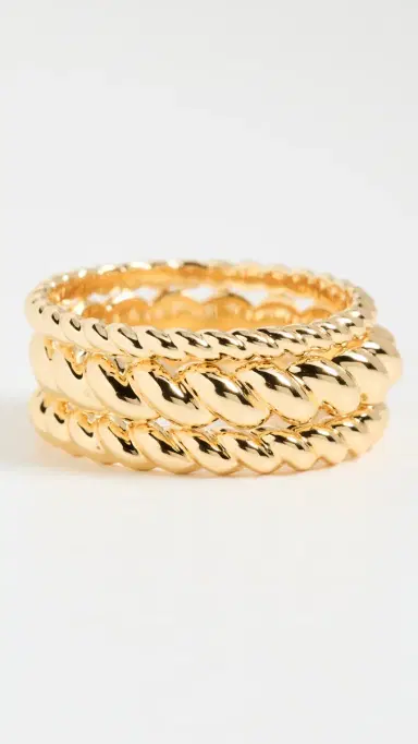 Gorjana Crew Ring Set Gold | Thumbnail 4
