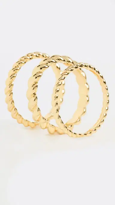 Gorjana Crew Ring Set Gold | Thumbnail 5