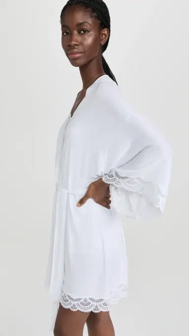 Eberjey Mariana The Mademoiselle Kimono Robe White | Thumbnail 4 Eberjey Mariana The Mademoiselle Kimono Robe White | Thumbnail 4