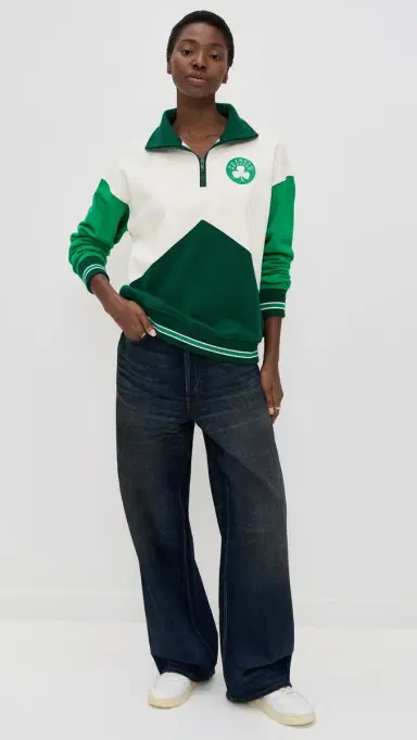 Terez Colorblock Quarter Zip Celtics Team Colors S | Thumbnail 5