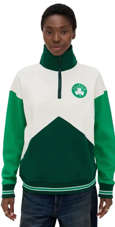 Terez Colorblock Quarter Zip Celtics Team Colors S | Thumbnail 1