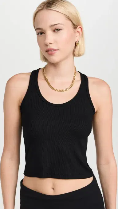 Splits59 Ashby Rib Crop Top Black S | Thumbnail 2